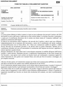 L'interrogazione dell'On. Morganti