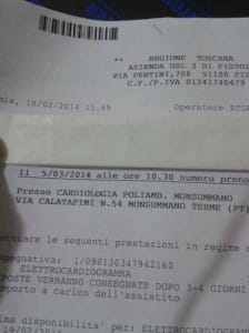 Elettrocardiogramma, ma a Monsummano!