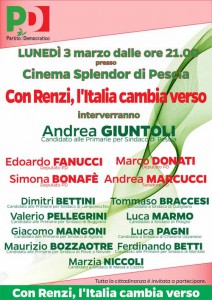 Il volantino con il programma della serata