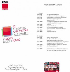 Programma del Congresso della Camera del Lavoro di Pistoia