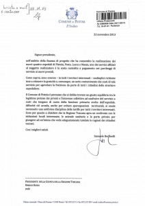 La lettera di Bertinelli a Enrico Rossi