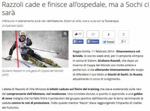 Razzoli si infortuna all'Abetone [Il resto del Carlino]