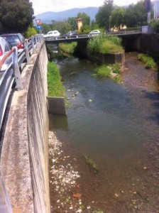 Via del Bastione Mediceo. Il ponte di Via Fermi e la confluenza di Brana, Diecine e gore riunite