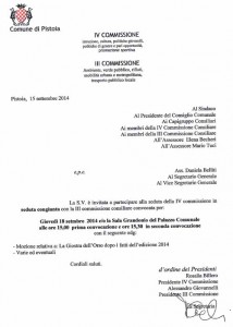 La convocazione delle Commissioni Consiliari III  e IV