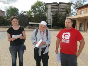 L’Unione Inquilini: Giulia Ponti, Ezio Palombo e Alessandro Sibaldi