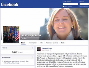 La pagina facebook di Federica Fratoni